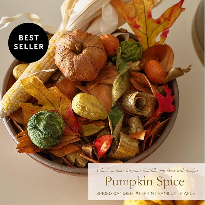 Aromatique Pumpkin Spice Potpourri – 7 oz Decorative Fragrance with Pumpkin, Vanilla & Maple – Long-Lasting Scented Botanicals for Fall Home Décor – Hand Made in The USA