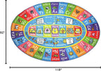 KC Cubs Educational Kids Rug – ABC Alphabet, Seasons, Months & Days Learning Mat – Soft Interactive Carpet for Classroom, Playroom & Bedroom 8x10 Oval
