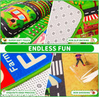 Kids Rug ABC Farm Play Mat for Toy Cars, 78.7"×59" Farm Life Road Traffic for Playroom Kids Car Road Rugs Village Map Play Mat Non-Slip Washable Play Rug for Toddlers Boys Room Playtime