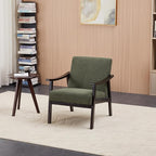 KEIKI Mid-Century Modern Accent Chair with Solid Wood Frame, Wingback Reading Chair for Bedroom and Relaxed Seating