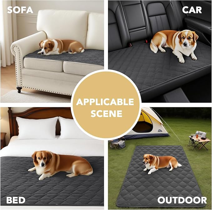 H.VERSAILTEX Couch Cover Chenille Pet Fuzzy Sofa Covers for 3 Cushion Couch Anti Slip Washable Sofa Slipcovers with Strap Soft Couch Protector Cover for Dogs Cats Kids(27.6" x 82", Grey)