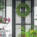 Wreaths, 20" Wreath, Boxwood Wreaths for Front Door, for Spring, Summer, Fall or Winter Wreath,Used for Farmhouse, Room Indoors,Outdoors, corridors, Offices. (Green)