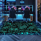 Gaming Rug for Boys Room - Games Theme Fluorescent Green Rug Gaming Room Decor Gamer Area Rugs for Bedroom Teen Boy Video Game Carpet for Kids Room & Bedroom Anti-Slip Mat 35.4x59 in