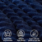 Headboard Wedge Pillow + A Long Neck Roll Pillow Body Pillow，Large Headboard Pillow with Removable Cover (Blue, King：76x8x20 inches)