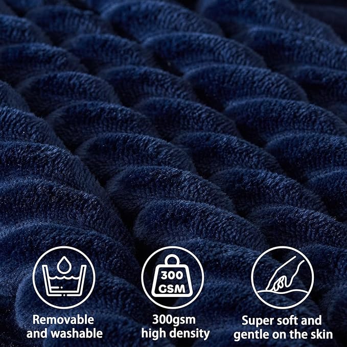 Headboard Wedge Pillow + A Long Neck Roll Pillow Body Pillow，Large Headboard Pillow with Removable Cover (Blue, Twin：39x8x20 inches)