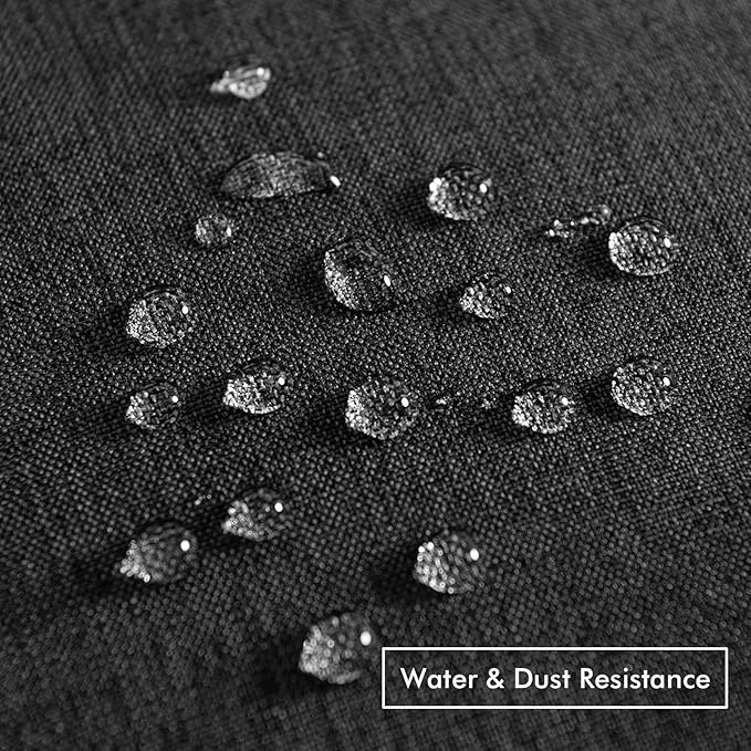 MIULEE Pack of 2 Decorative Outdoor Solid Waterproof Throw Pillow Covers Faux Linen Garden Farmhouse Cushion Cases for Halloween Tent Balcony Couch Sofa 18x18 Inch Black