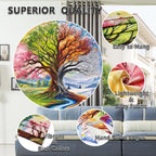 Dermijer Colorful Tree of Life Tapestry Four Seasons Trees Tapestrie Spring Flower Green Summer Autumn Leaves Winter Snowflake Magical Natural Landscape Wall Hanging for Home Decor L78.7×W59.1