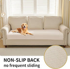 HAOMAIJIA Waterproof Couch Cover for Dogs Washable,Fuzzy Pet Couch Covers for Sofa,Thick Soft Dog Bed Cover Non-Slip Couch Covers for 3 Cushion Couch Sofa Pet Friendly (Off White, 35" x 82")