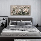 LJ CHIXUFA ART Floral Wall Art, Modern Canvas Wall Decor, 24x48 Inch, Perfect for Living Room, Bedroom, Office