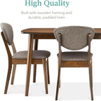 Best Choice Products 5-Piece Dining Set, Compact Mid-Century Modern Table & Chair Set for Home, Apartment w/ 4 Chairs, Padded Seats & Backrests, Wooden Frame - Walnut/Light Gray