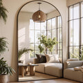 Full Length Mirror, 81"x41" Arched Full Body Mirror, Oversized Floor Mirrors, Leaning Free Standing Mirrors, Hanging Mounted Large Mirrors for Bedroom Dressing Room, Cloakroom, Black