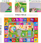 Kids Rugs for Playroom 3' x 4', Playmat for Toddlers Kids Carpet for Classroom Bedroom Floor Play Mat for Kids ABC Rugs for Learning Alphabet, Numbers, Colors, Animal Words and Season