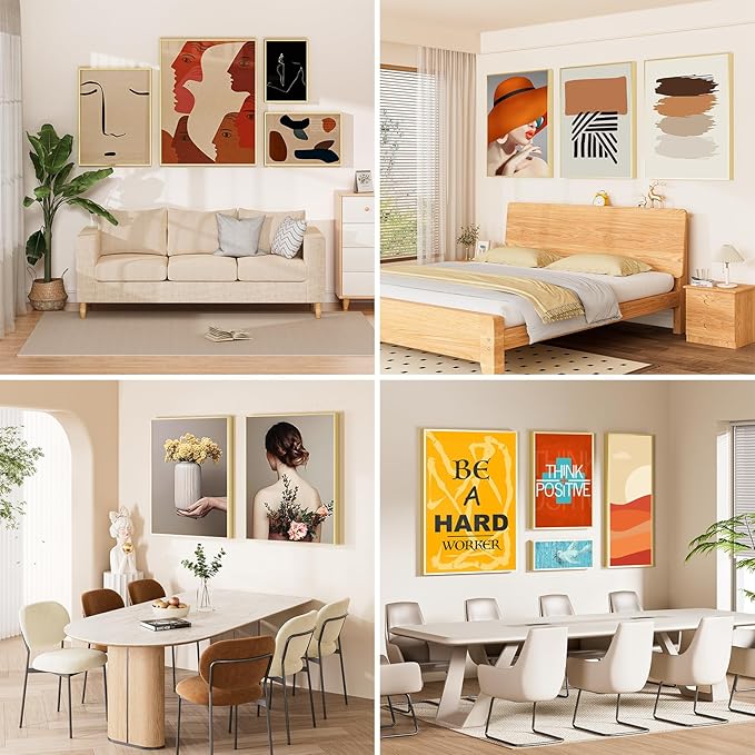 18x26 Aluminum Metal Picture Frame,Tempered Glass Gold Photo Frame 18x26 for Family Photo,Posters,Art,Document to Wall Mount Horizontally or Vertically