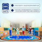Classroom Area Rug with Number Oval Carpet for Kids, Reading Rug for School Elementary Blue Classroom Rugs for Home Learning Area or Classroom Mat, Kids Room, 6.5 x 8.5 ft