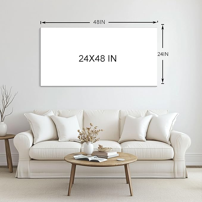 YDYSUNE Abstract Wall Art - Large Elegant and Modern Painting Green Canvas Decor Picture for Living Room Gray Background Home Bedroom Decoration Artwork Decor Size 24X48inch