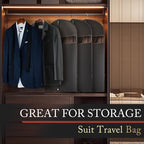 40-inch Suit Bag Garment Bag for Travel and Storage, Garment Bags for Hanging Clothes with Zipper and Visible Transparent Window,1 Pack，Black