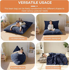 MAXYOYO 3 in 1 Kids Bean Bag Chair Bed, Convertible Chair Folds from Bean Bag to Lounger, Child Floor Sofa for Gaming, Reading, Floor Mattress with High-Density Foam Filling