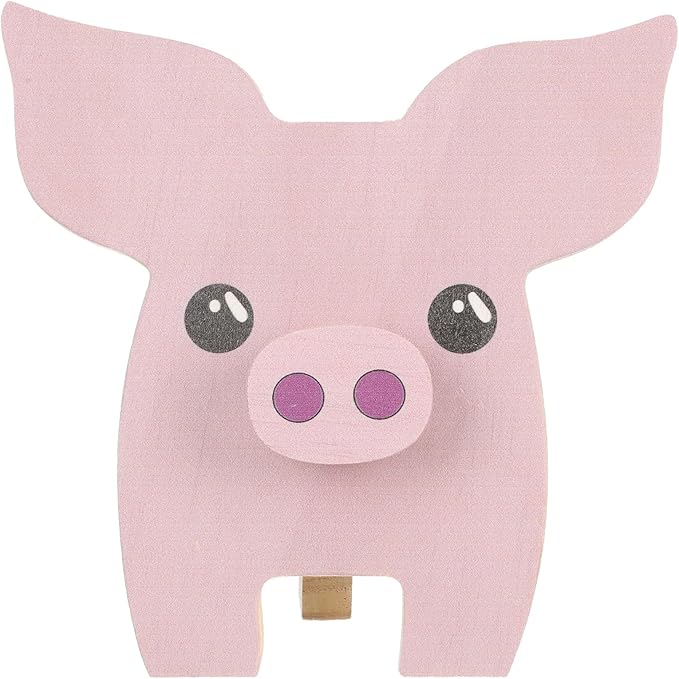 Uonlytech Wooden Pig Figurine Eyeglasses Holder Desktop Glasses Organizer Stand for Sunglasses Display and Eyewear Storage Rack Office Table Ornament