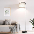 SUNMORY Floor Lamps for Living Room, 9W Bulb Included, Tall Lamp for Bedroom with Adjustable Head, Modern Standing Lamp, 0-100% Dimmable Arc Floor Lamp for Dining Room Office Nursery, Black.