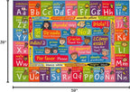 KC Cubs Bilingual Educational Kids Rug – English & Spanish ABC, Colors & Phrases – Language Learning Mat Classroom & Playroom Carpet Baby-Toddler 3x5