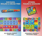 KC Cubs: Educational Rug: ABC Alphabet, Numbers & Shapes - 3x5' Playmat - Interactive Play, Activity Area Carpet, Bedroom-Classroom, Baby-Toddler-Kids