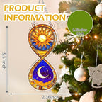 Sun Moon Gifts for Women, Acrylic Sun Moon anging Ornaments, Whimsical Decor Ornaments for Home Window & Car Decor, Sun Catcher for Home Decor, Christmas Ornament