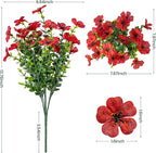 Lnoicy 20 Bundles Artificial Flowers for Outdoor Fake Plants for Spring Decoration,Faux Eucalyptus Flowers for Planter UV Resistant Lifelike for Home Porch Garden（7 Color）