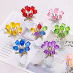 Glass Rose Flowers, Crystal Glass Figurines Rose Decorations for Home Gifts for Mom Wife Grandma, Crystal Flowers Collectible Ornament Mother's Day Thanksgiving Anniversary Birthday Gifts (Blue Rose)