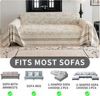 HAOMAIJIA Non Slip Couch Cover Sofa Covers for 2 Cushion Couch Washable sectional Couch Covers for Dogs pet Furniture Protector Couch Cover Blanket for Living Room (MR-Khaki, 71"x102")