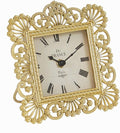 NIKKY HOME Gold Table Clock, Shabby Chic Decorative Desk Clock, Vintage Desk Clocks Non-Ticking Battery Operated for Living Room Bathroom