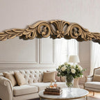 Besdomus Gold Vintage Vanity Mirror: 24"x 32" French Baroque Arched Mirror - Traditional Ornate Antique Mirrors for Wall/Dresser/Mantel/Bedroom/Entryway/Bathroom/Hallway - Home Decor for Living Room