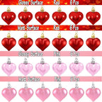 24 Pieces Heart Shaped Ornaments Valentine's Day Heart Ornaments for Valentine's Day, Hearts Baubles Decorations for Valentines Wedding Anniversary Home Party Decor(Red, Pink)