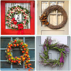 VIS'V Wreath Hanger, Large Suction Cup Wreath Hooks, Heavy Duty, 22 LB Capacity, Removable and Reusable, Clear, 8 Pcs