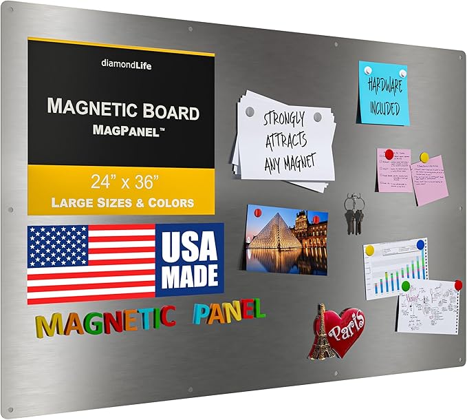 24"x36" - Magnetic Board - Memo & Vision Board for Home, Office, and Classroom - Magnet Board for Kids - Pre-drilled Mounting Screws Included