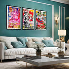 Novatique Graffiti Wall Art for Living Room Banksy Canvas Wall Art Graffiti Street Print Pictures for Bedroom Wall Decor,24" x 36" x 3pcs
