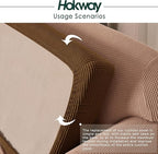 Hokway Stretch Couch Cushion Slipcovers Reversible Cushion Replacement Slipcovers Sofa Cushion Covers(Coffee, 2)