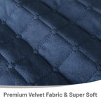 Reclining Sectional Couch Covers 100% Waterproof Velvet L Shape Recliner Couch Covers for Sofa Pets Washable Anti Slip Recliner Slipcovers with Pockets (5 Seat Sofa with 2 Console, Navy Blue)
