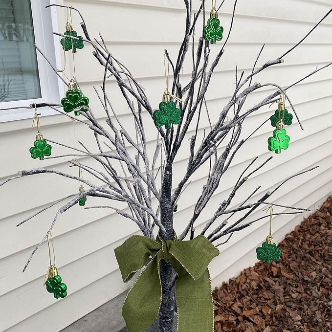 St Patricks Day Ornaments for Tree, 30 Pieces Shamrock Ornaments, Saint Patricks Day Tree Decorations