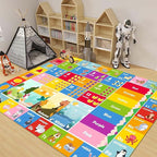 5'2" x 7'11" Kids Rug ABC Rug, Play Mat for Kids Playroom ABC Educational Area Rug for Playroom Classroom Elementary Preschool Rugs wtih Numbers Animals