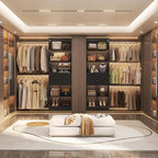 Closet System, 4-8 FT Closet Organizer Systems with 2 Wooden Drawers and 5 Hanging Rods, Can Fit 60 to 96 inch Walk-in Closet System, Black