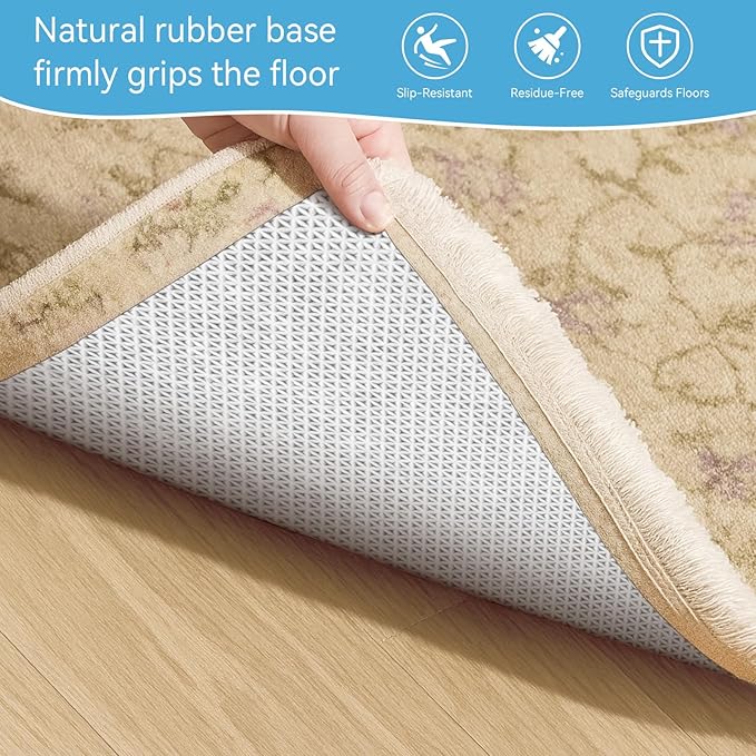 Warmstar 2x8 FT Non Slip Rug Pad,100% Waterproof Felt Rug Pad for Hardwood Floors,1/8” Thick Soft Carpet Pad with Natural Rubber Backing, Secure Grip & Floor Protection