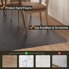 Area Floor Mat for Home, 3'×5' Black No Slip Waterproof Vinyl Area Rug for Hard Floor, Spill Resistant Floor Protector Cover for Kitchen, Easy Clean Splat Mat for Under High Chair