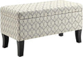 Convenience Concepts Designs4Comfort Winslow Storage Ottoman Bench 32" - Transitional Upholstered Footstool & Seat, for Living Room, Entryway, Hallway, & Bedroom, Ribbon Pattern Fabric