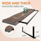 36" Acacia Live Edge Floating Shelves Set of 2 - Wall Mounted Wooden Shelf for Stylish Home Décor - Dark Walnut Color 36x7.5x1.5 Inches