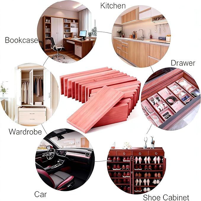 16Pcs American Cedar Blocks for Closet Storage,Cedar Planks Chips for Closet Drawers Organization,100% Natural Aromatic Red Cedar Blocks,100% Natural Red Cedar Wood Chips