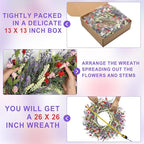26 Inch Lavender Wreath Summer Spring Wreaths for Front Door Wreaths for Front Door for Wedding Farmhouse (Red Pink Lavender)
