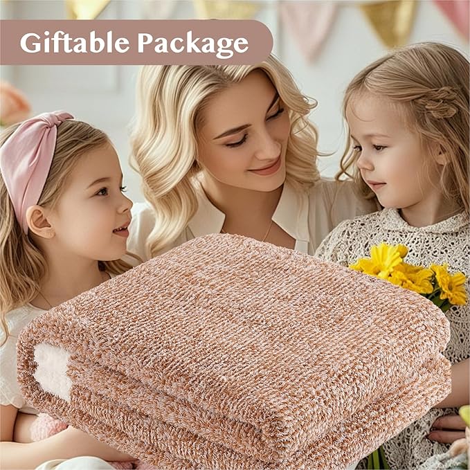 WRENSONGE Throw Blanket Cationic Dyeing Burnt Orange Soft Cozy Fluffy Warm Hand Made Weave Throw Blankets for Couch, Sofa, Chair, Bed, Camping, Picnic, Travel Lightweight Bed Blanket - 60"*80"
