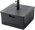 Home Zone Living 119lbs 21" Square Heavy Duty Planter Umbrella Base w/Rolling Wheels & Water Weight Bag for Patio Pool Backyard, Convertible as Table or Planting Box, Supports Up to 11 Ft Umbrella
