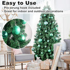 Teal 3.2" Large Christmas Balls - Christmas Tree Decoration Ornaments Shatterproof Hanging Balls for Birthday Halloween Holiday Wedding Decorations Set of 10pcs