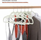 60 Pack Thin Space Saving Hangers, No Slip Clothes Hangers with Non Slip Textured and 360° Hook - Plastic Hanger, Closet Organizer for Shirt, Pants, Suit, Skirt, Coat - White